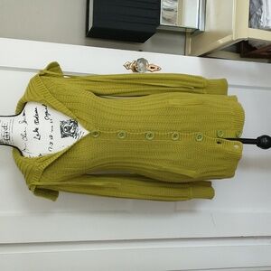 Chartreuse sweater coat